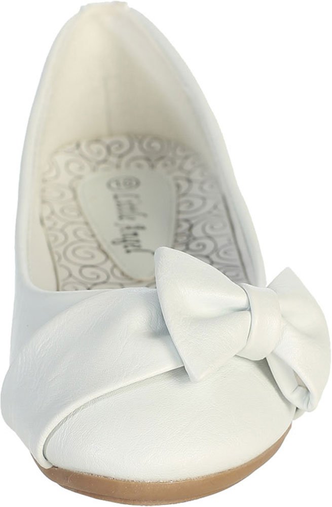 Dempsey Marie White Girl's Flat Shoes with Side Bow Infant 8