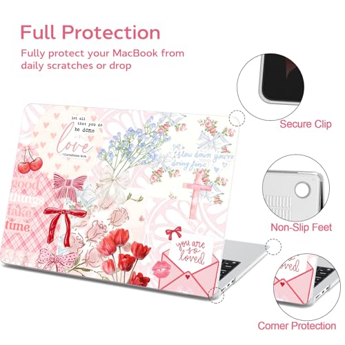 Image of B BELK for MacBook Air 15 inch Case 2026-2022 M5 M4 M3 M2, Pink Love Letter