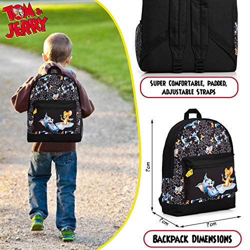 Tom En Jerry Rugzak, Zwart Schooltas met de Beroemde Cat en Muis Cartoon Karakters, Jongen en Meisjes Schooltassen… - Image 8