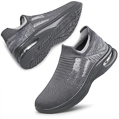 Image of vibdiv Shoes for Men Sock Sneakers Pull-on Casual Lightweight Breathable Comfortable