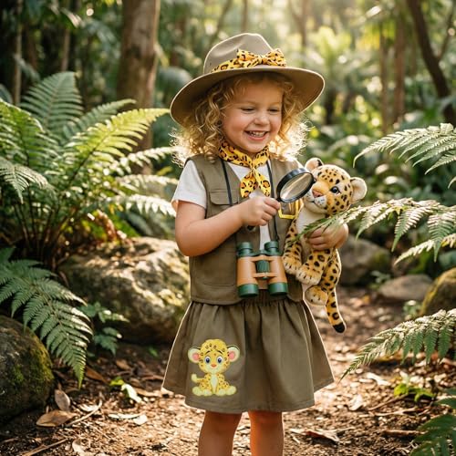 Disfraz infantil niña guardabosques con estampado de tigre miniatura 2