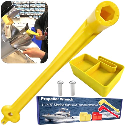 Floating Marine Boat Prop 1-1/16 Polymer Propeller Wrench & Prop Stop Propeller Stop Fit Mercury/Mercruiser/OMC for All Outboard & Stern Drive Applications Light-Weight Rustproof Plastic Yellow