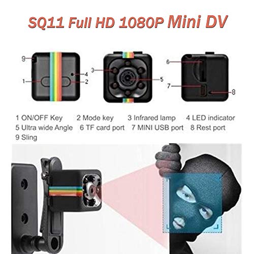 Mini Camera Sq11 Hd 1080P Camcorder Hd Night Vision Mini Cam 1080P Mini Dv Camera Motion Detection Video Recorder Sports Camera For For Car Home And Office Surveillance #TOP3