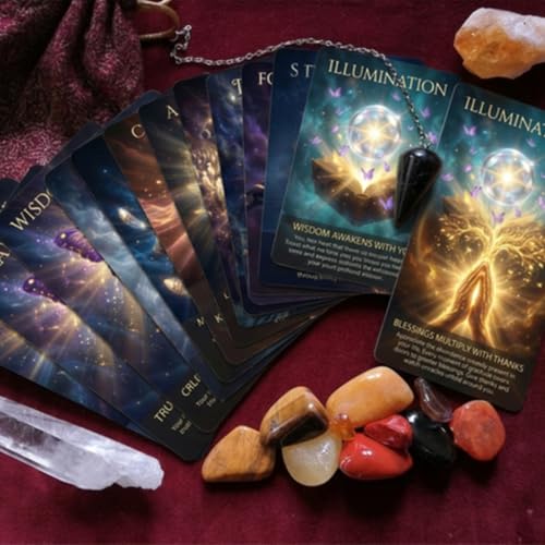 Image of PATPAT 36Pcs Higher Oracle Deck Cosmic Oracle Cards Desk with Messages