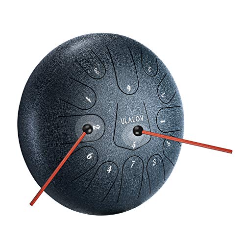 Ulalov Steel Tongue Drum-12 Inch 13 Note Handpan Drum, Steel Drums, Tongue Drums for Adults with Padded Travel Bag, Book, Mallets, Finger Picks