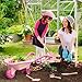 Qtioucp Kids Gardening Tools Outdoor Toys Set Backyard Play with Wheelbarrow Educational STEM Learning Pretend Toys Outdoor Indoor for Toddlers Kids Boys Girls