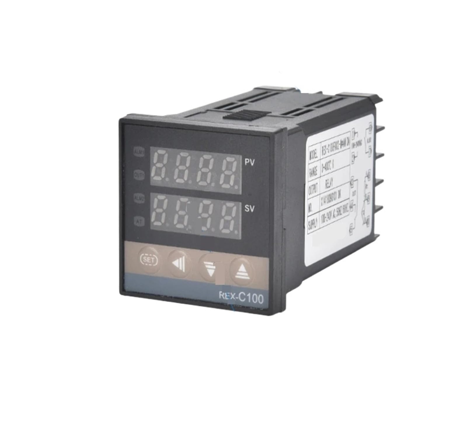 REX Series PID Thermostat, Universal K/J/PT100 Input, Relay & SSR Dual Output, AC110-240V Digital Thermostats,72×72mm 1pc(REX-C100 J Relay)