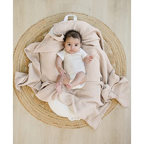 Image of Konssy 3 Pack Muslin Swaddle Blankets for Unisex, Newborn Receiving Blanket, Large 47 x 47 inches, Soft Breathable Muslin Baby Swaddles for Boys & Girls