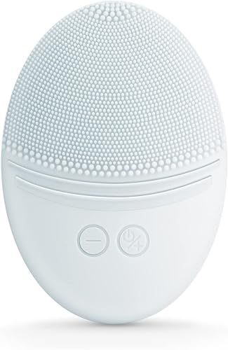 EZBASICS Cepillo de limpieza facial fabricado con silicona suave ultra higiénica, cepillo facial vibratorio sónico impermeable para limpieza