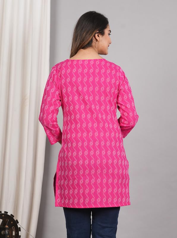Image of Women Cotton Printed Kurti for Women | Stylish, Casual, Regular, Soft & Cozy, Comfortable Short Kurti