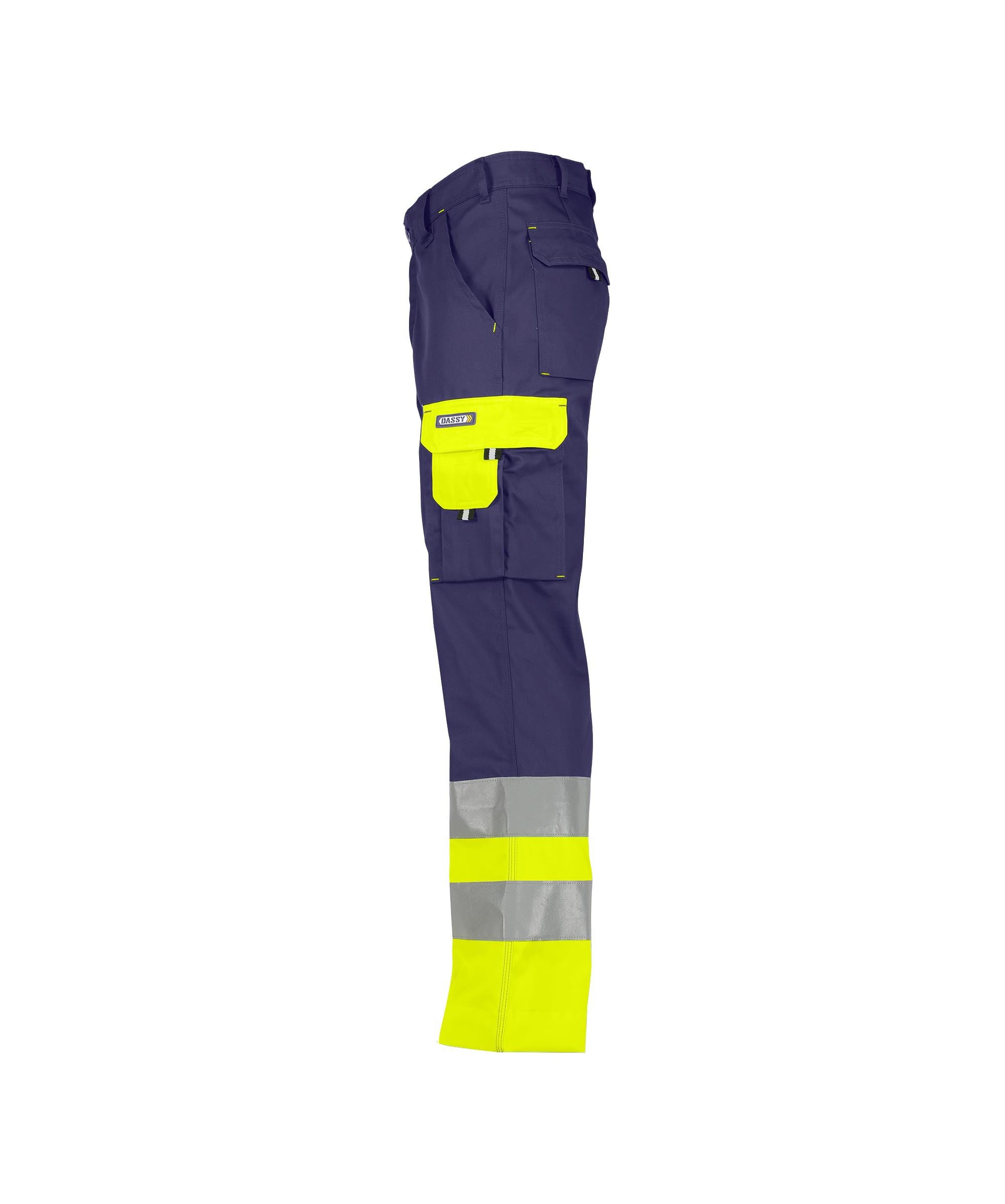 DASSY® Omaha Warnschutzhose - Größe 66 - DUNKELBLAU/NEONGELB