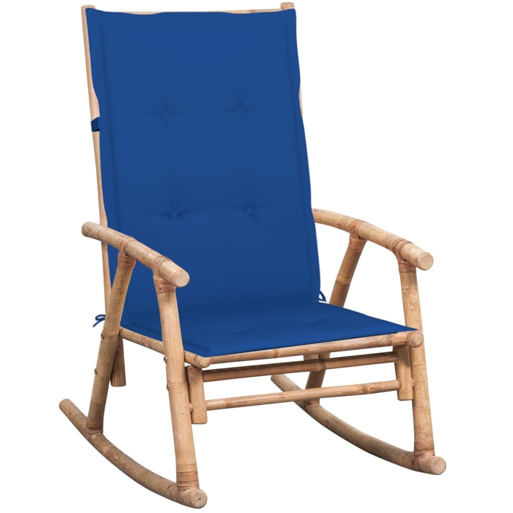 Genérico Silla Mecedora con cojín bambú,Mobiliario,Muebles de jardín,Asientos de Exterior,Sillas de jardín,3063913