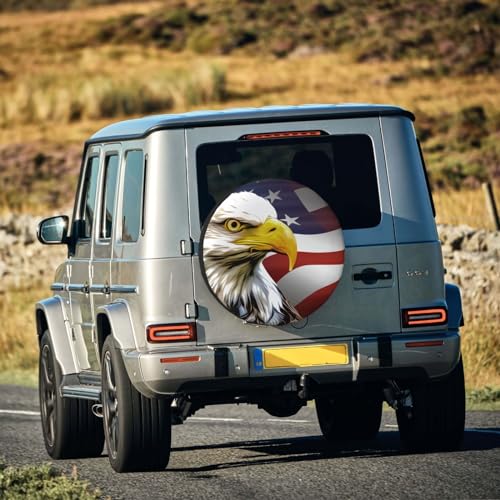 Image of Spare Tire Cover American Eagle and Flag Wheel Covers USA Flag Weatherproof Universal Wheel Protectors for Rv SUV Camper Travel Trailer 16 Inch