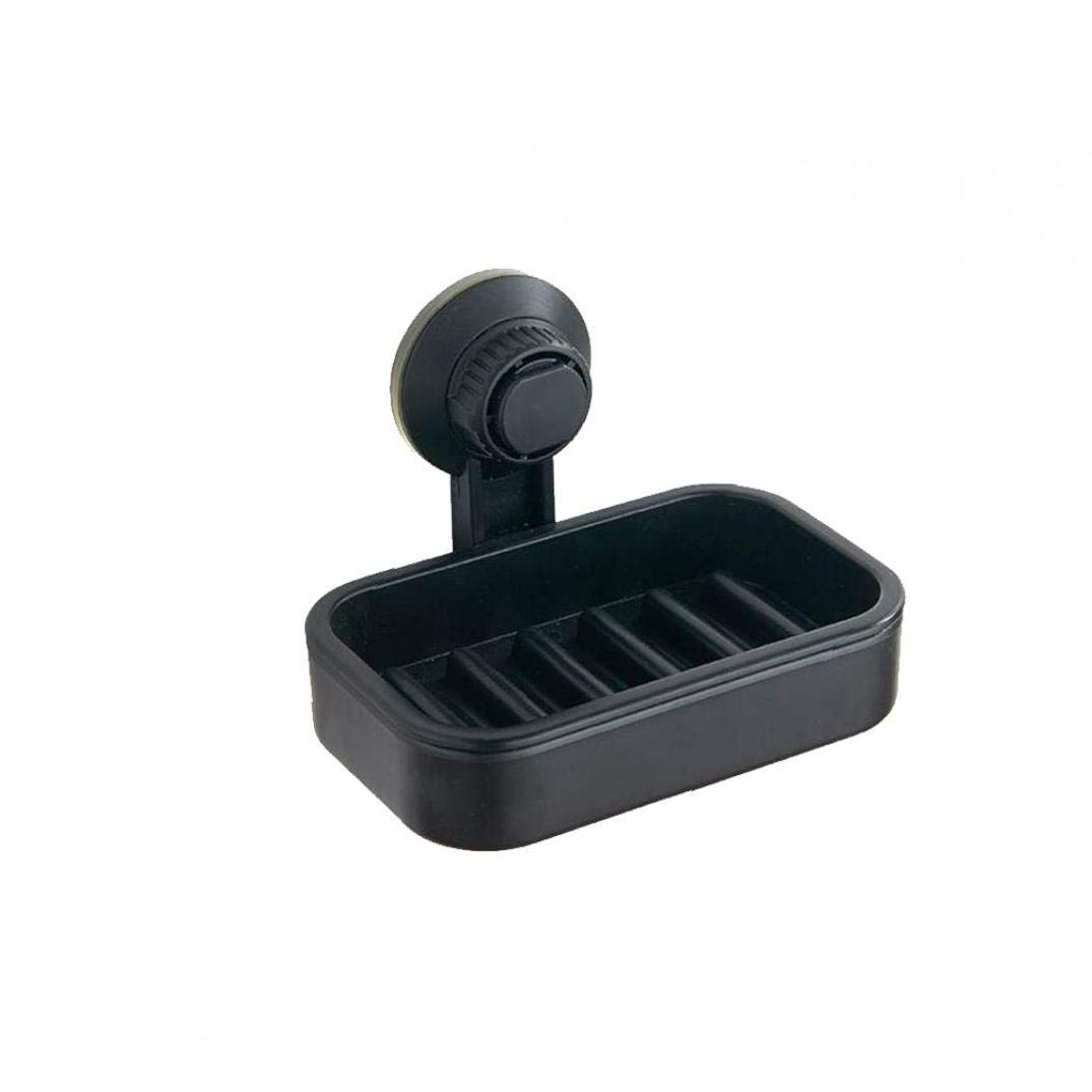 IUwnHceE 1pcs Soap Box Vacuum Suction Cup Soap Dish Holder Wall Mounted Saver Box Storage Organizer Rack fShower Bathroom Kitchen Black