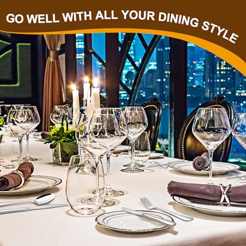 40-Piece Silverware Set Service for 8, Stainless Steel Flatware Cutlery Set, Kitchen Tableware Set, Utensil Set for Home and Restaurant, Knives Forks Spoons Set, Mirror Polished, Dishwasher Safe - Thumbnail 7