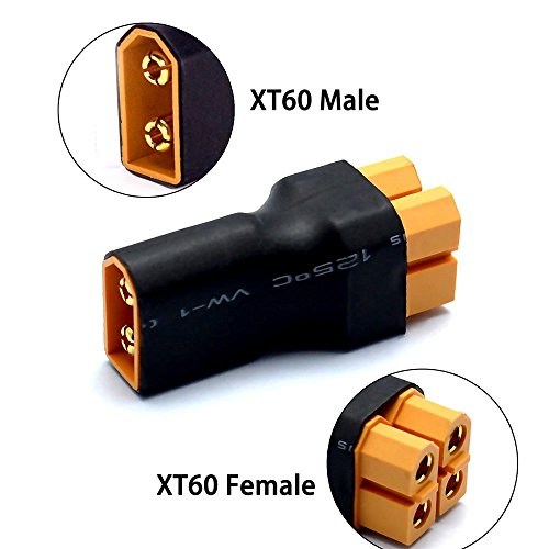 Conector paralelo XT60 1 macho a 2 hembras 2 piezas miniatura 4