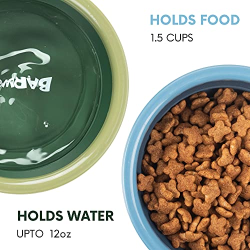 Barwo Collapsible Dog Bowl - 2 Pack- Non-Skid Suction Cup Base, Portable Dog Bowl, Dishwasher Safe Portable Silicone Dog Bowls For Travel, Hiking & Camping #TOP1