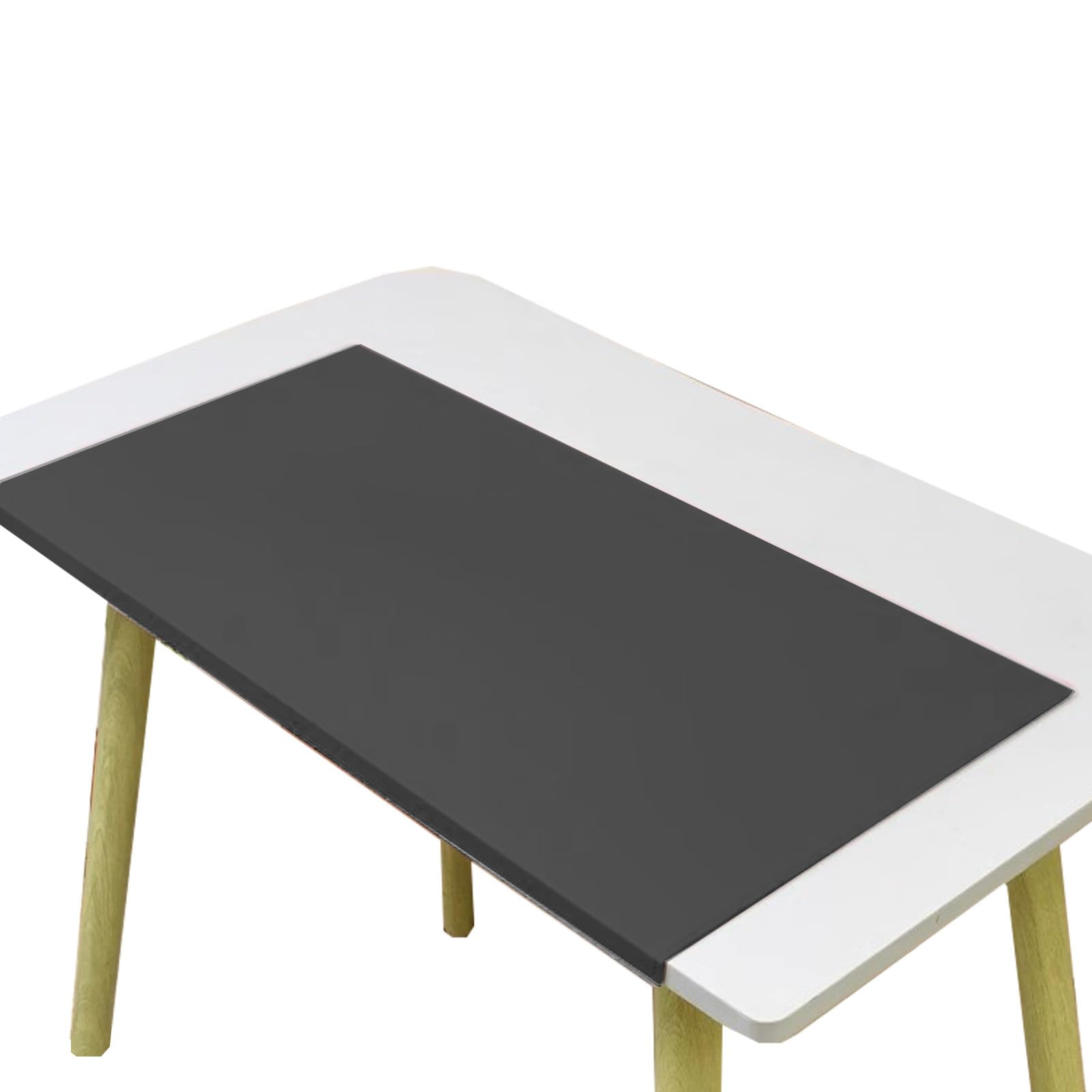 Alfombrilla de Escritorio Impermeable de Piel sintética，Suave，Resistente al Aceite，para Oficina，Dormitorio y cafetería (Negro，60 x 120 cm)