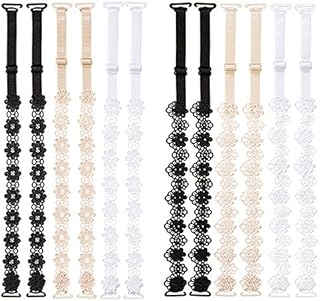 YEKEYI Women 6Pairs Bra Straps Flower Lace Adjustable Underwear Bra Strap Replacement Shoulder Strap