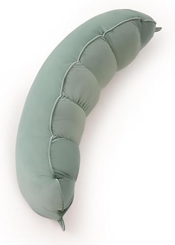 Miniatura 9 de Peallow(Pat. Pend) - Almohada larga redonda para adultos, almohada de apoyo suave y de apoyo para dormir y soporte lumbar (gris-blanco, 47 pulgadas)