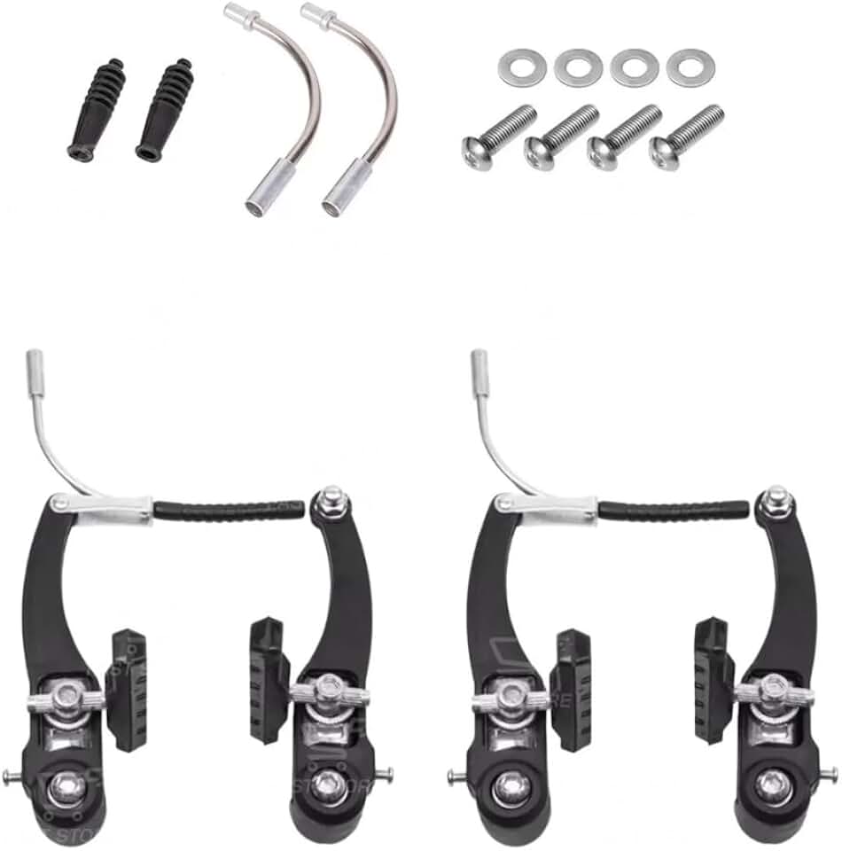 Par Freio V-Brake Nylon Preto para Bicicleta MTB