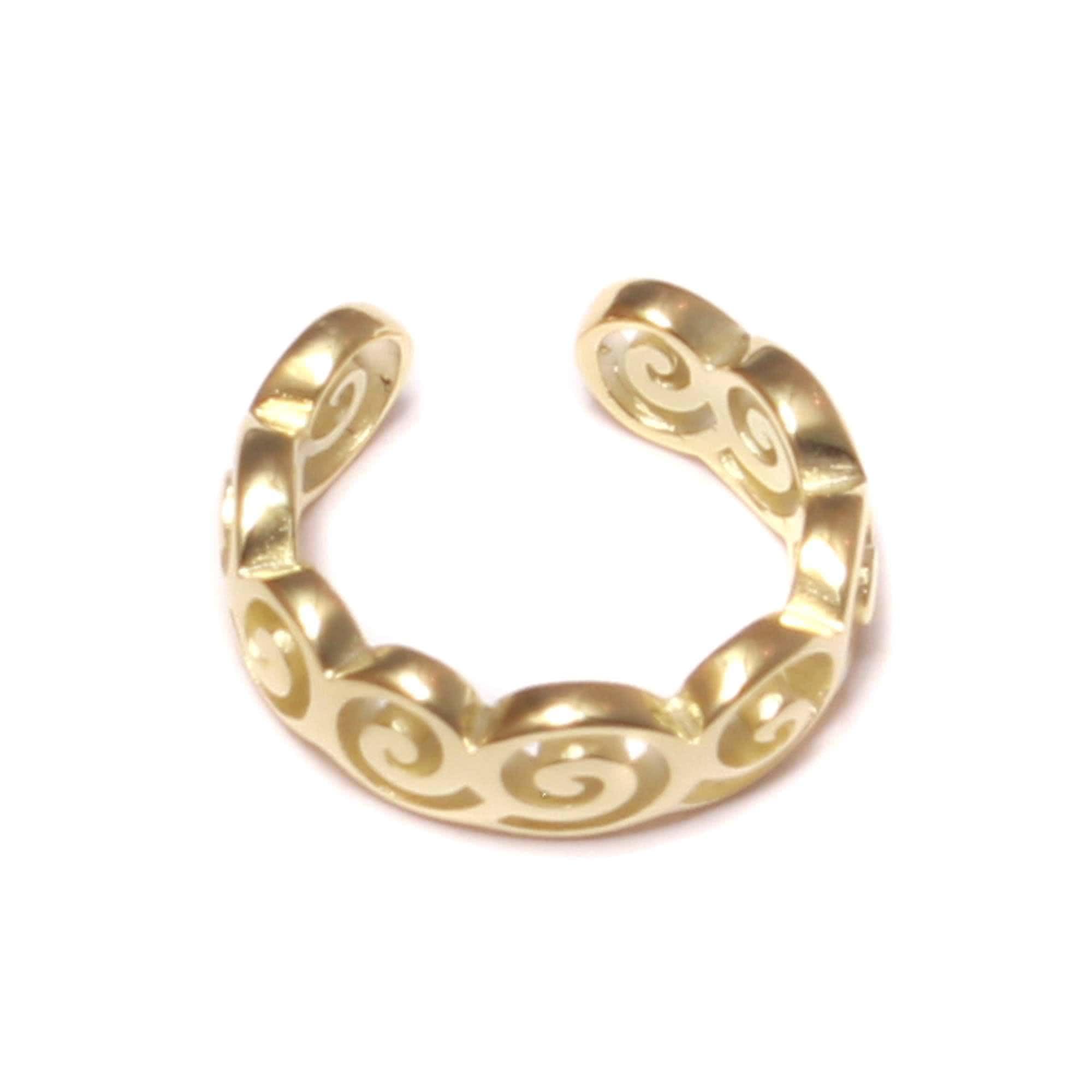 Gold Ear Cuff Kringel aus echtem 585 Gelbgold