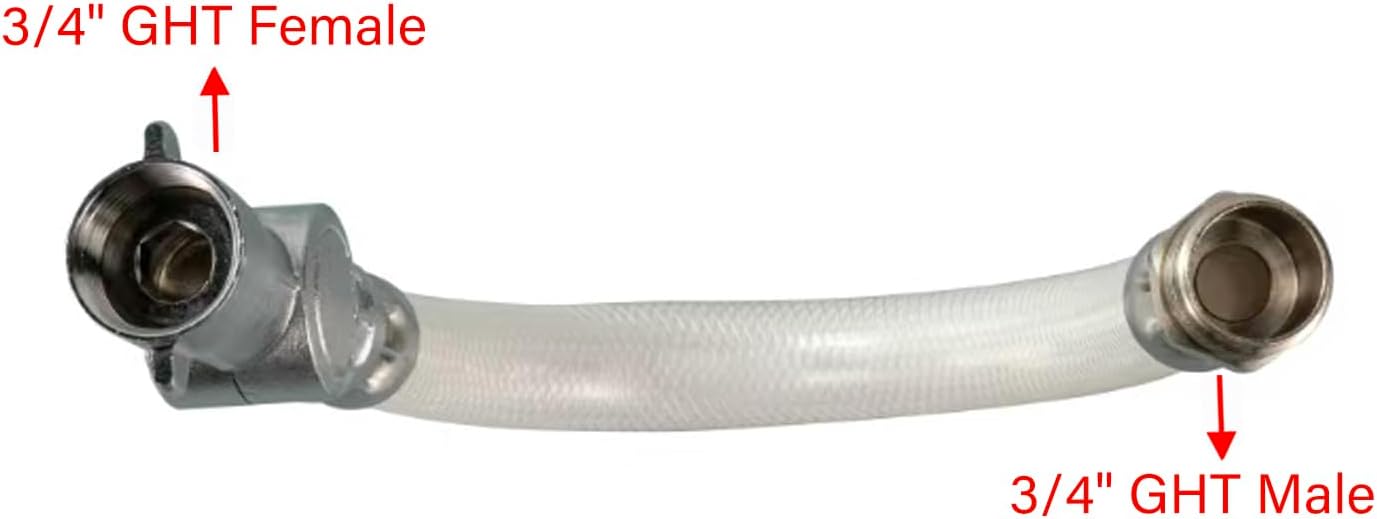 3/4" Mop Sink Hose, 180 Degree Rotation Suitable for Mop Sink Faucet, Dehumidifier Drain, Household & Commercial (1FT)