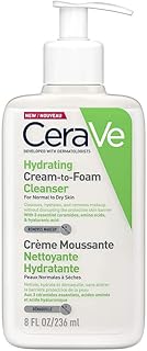 CeraVe Hydrating Cream To Foam Cleanser Face Wash 236ml, For Normal to Dry Skin, Hydrates + Removes Makeup without Disrupt...