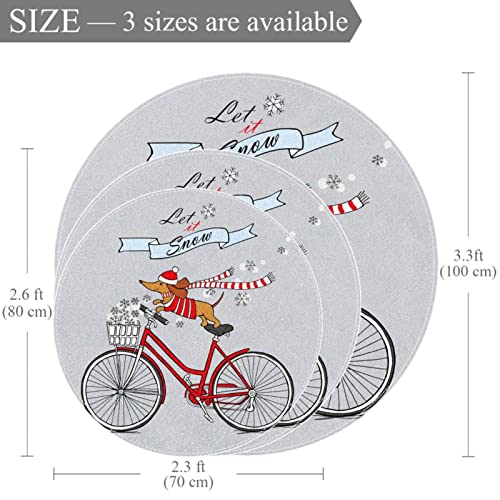 Vélo Teckel de Noël tapis de sol comme cadeau original déco hiver 80cm