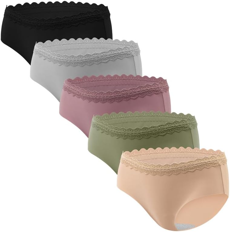 Angelhood Seamless Maternity Underwear Pregnancy Postpartum Panties Ice Silk C Section Recovery No Show Briefs 5 Pack X-Large Multicoloured B