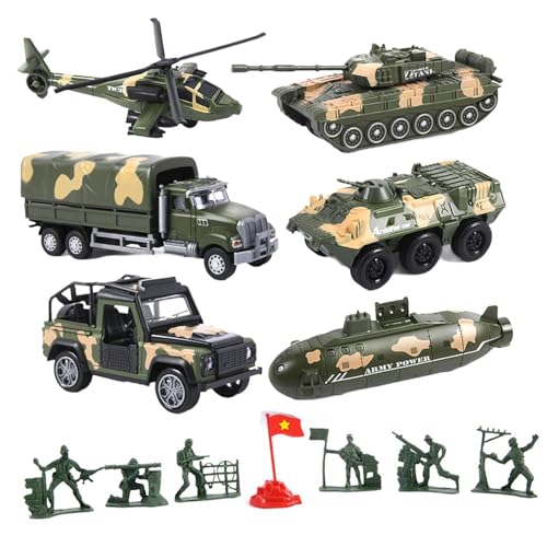 Coffret de jeu 6 mini-chars alliage hélicoptères figurines militaires