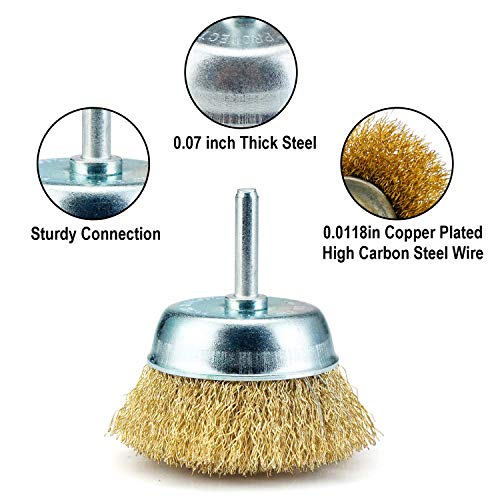 Brosses de roue pour perceuse 1/4 pour enlever flocons et abrasifs