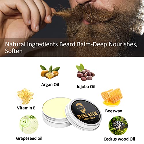 Yoobeaul Beard Growth Kit, Beard Derma Roller + Beard Oil & Beard Balm, Beard Roller Kit - Fathers Gifts For Dad - Gifts For Men Husband Boyfriend #TOP5