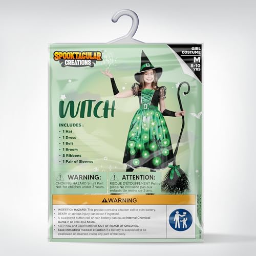 Disfraz de Bruja con Luces para Niñas Pequeñas miniatura 7