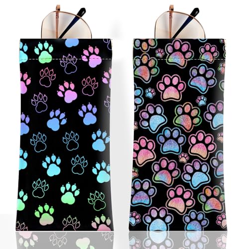 Image of Anikathy 2Pcs Sunglass Eyeglass Glasses Case Soft PU Leather with Cleaning Cloth Cute Glasses Pouch Bag for Men Women Girs