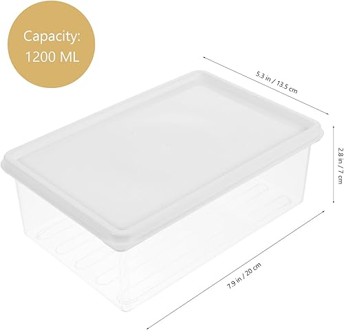 Miniatura 3 de Kichvoe Tocino de plástico con tapas 7.9* 5.3 pulgadas herméticos cortes en frío contenedores de almacenamiento de queso para refrigeradores