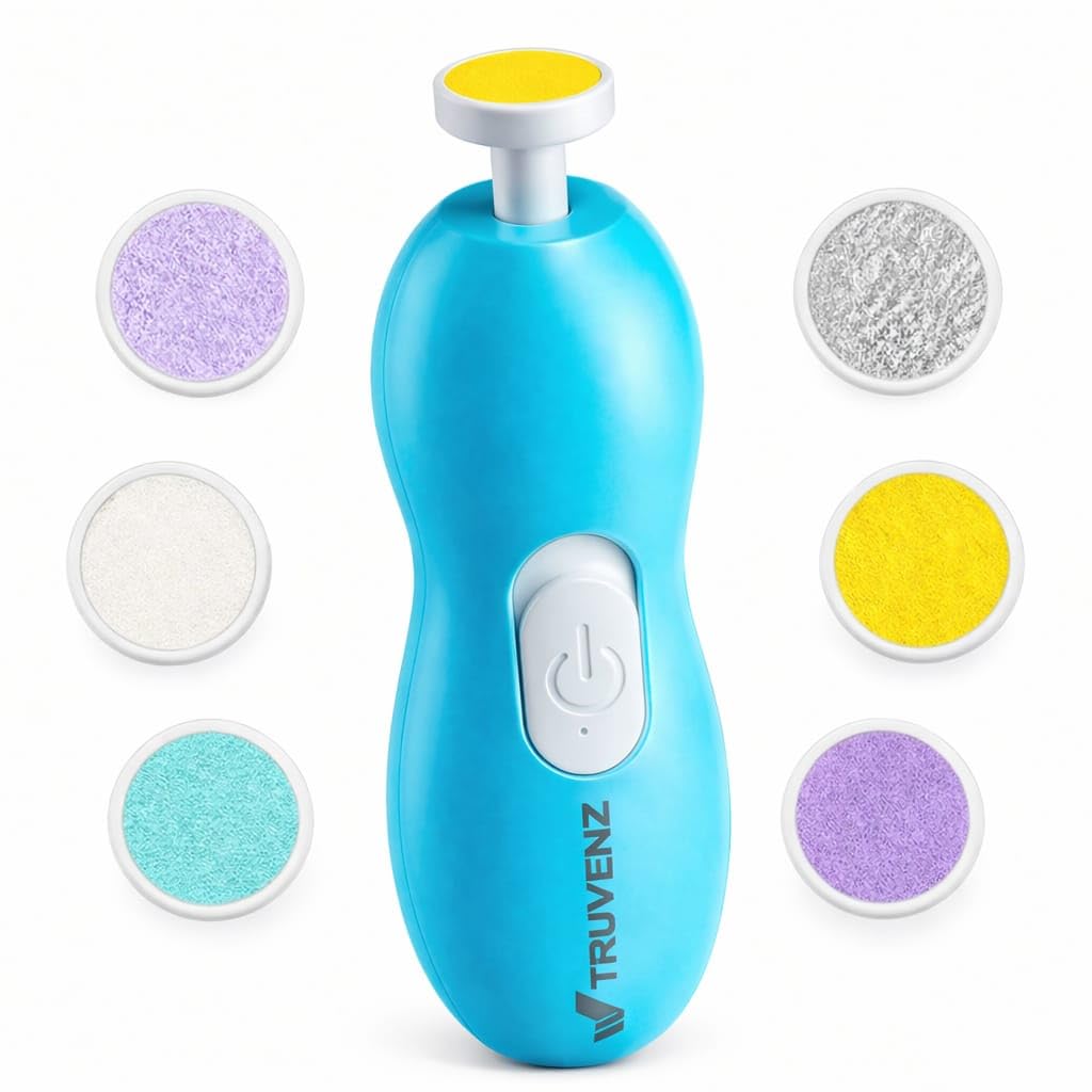 Baby Nail Trimmer for Newborns & Toddlers – Nail File,Baby Nail Cutter with 6 Grinding Heads, Quiet Motor – Safe & Gentle Baby Grooming Kit 1 Year Warranty,Multicolor-image-11