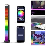 Luz del ritmo de la atmósfera de la música de 40 bits, Activado por voz Colorido Coche Escritorio Luz LED Barra indicadora de espectro de audio RGB para luz de fiesta Regalo para niños Juegos (Negro)