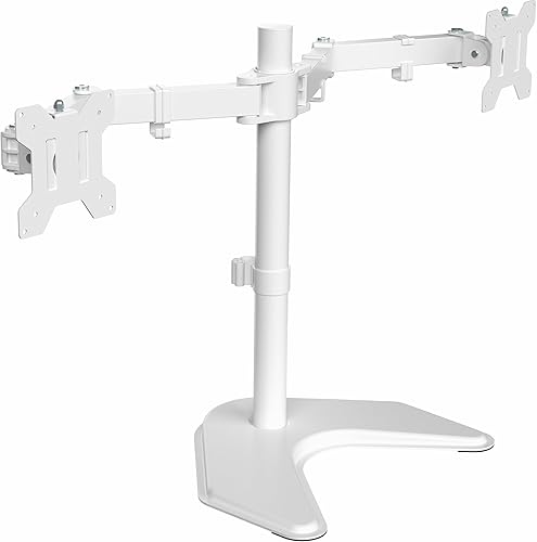 Vista 13 de VIVO STAND-V002F Soporte de escritorio independiente para monitores LED LCD dual de hasta 27 pulgadas, brazos totalmente ajustables de alta