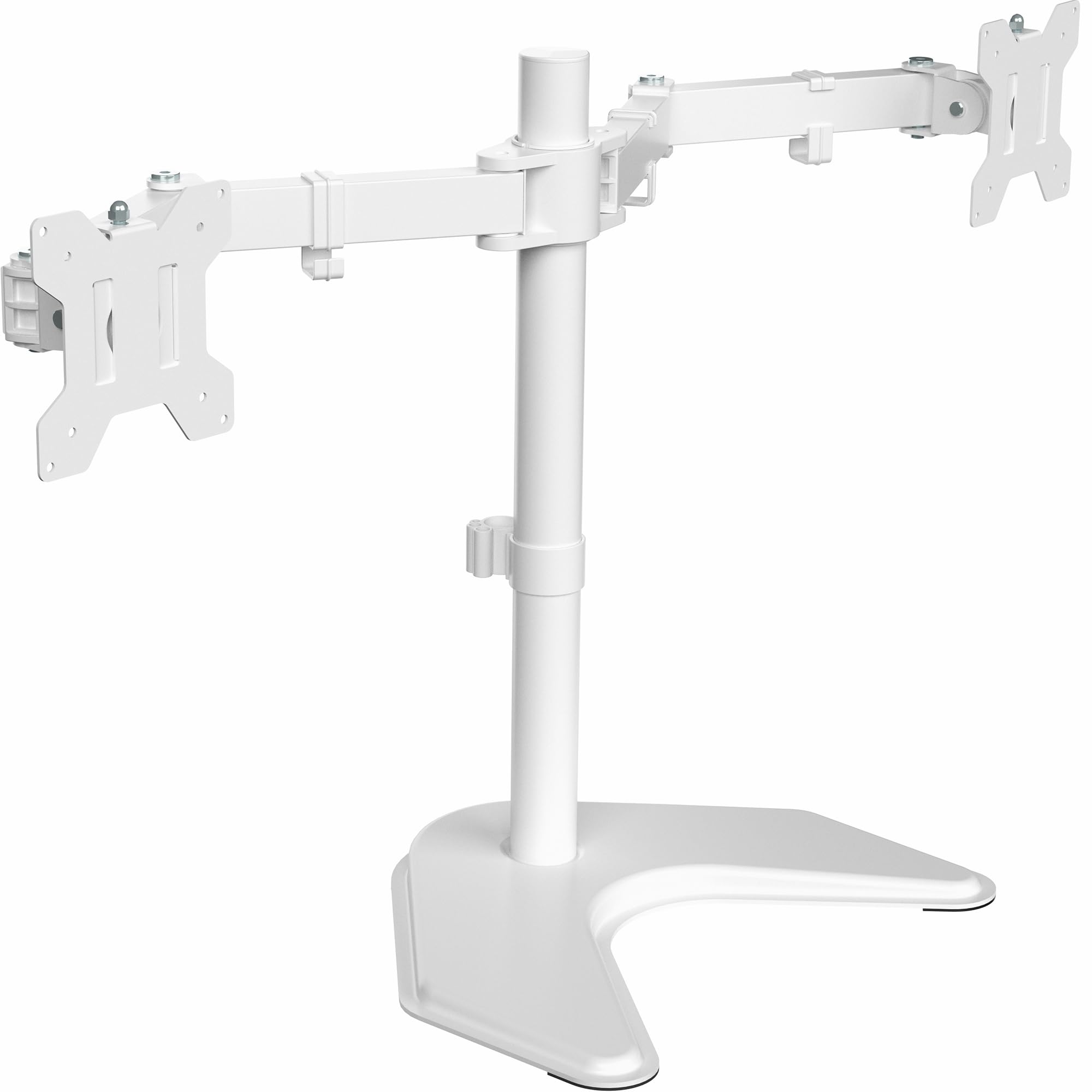 VIVO Supporto per monitor LCD a doppio LED, supporto da scrivania per 2 schermi fino a 27 pollici, braccio completamente regolabile resistente con VESA max 100x100mm, bianco, STAND-V002FW