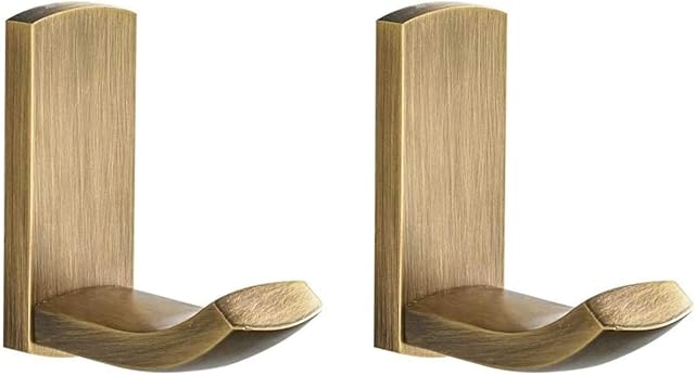 Flybath Coat Hooks Antique Brass Shower Towel Robe Hook for Hanging Bathroom Kitchen Hooks Wall Mounted, Brushed Bronze - 2 Pack