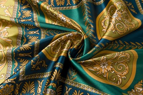 Image of 35 inch Men's Silk Cowboy Scarf - Oversized Western Bandana Neckwear, Large Square Scarf with Gift Packaging