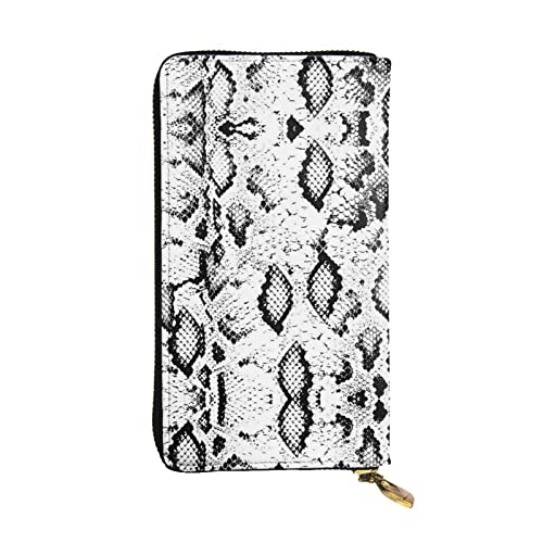 Portefeuille en cuir de grande capacité motif chouette bleue et serpent classique