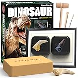 Excave 2 fossiles de dinosaures réalistes: Avec ce kit, les enfants découvrent une patte de T.Rex (il y a 67–66 millions d’années) et une épine d’Ankylosaurus (il y a 70–65 millions d’années). Ils vivent l’expérience paléontologique.