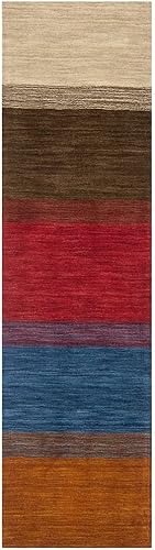 Miniatura 5 de SAFAVIEH Himalaya Collection - Alfombra de área de 8 x 10 pies, naranja y multicolor, lana hecha a mano, ideal para zonas de alto tráfico en sala de