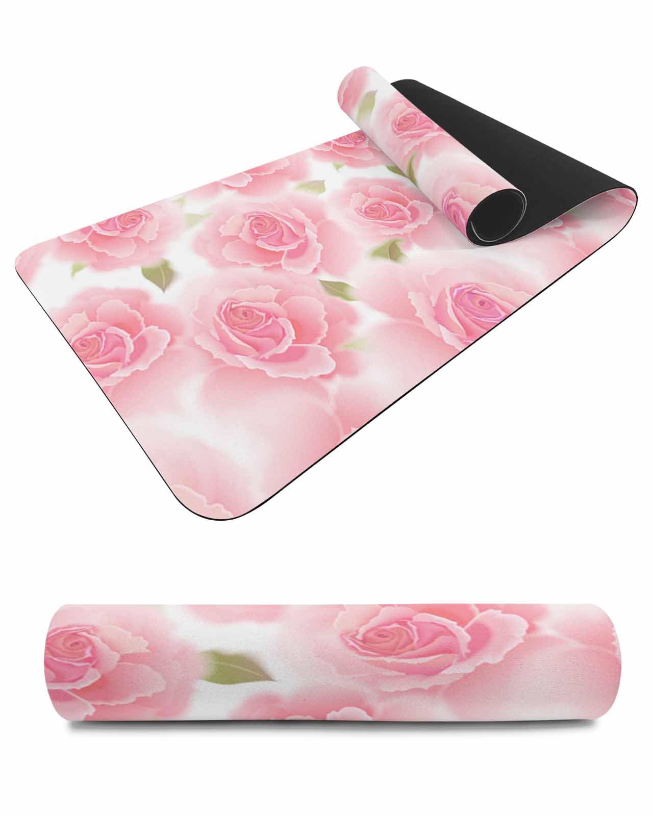 Debedcor Heat Proof Table Pads Waterproof Decorative, Pink Rose Farmhouse Non-Slip Table Countertop Protector, Spring Summer Floral Blossom Insulation Mat for Kitchen Room, 40 x 12 Inches