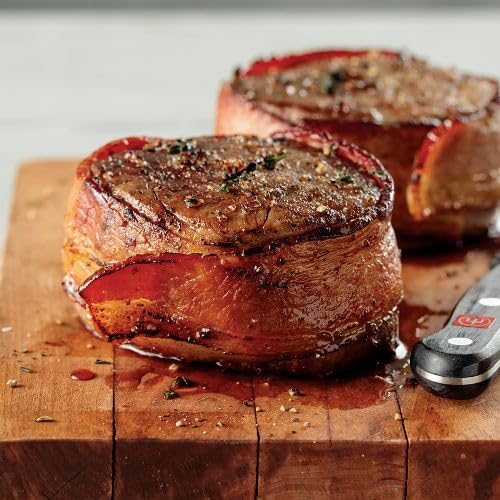 Omaha Steaks Dinner for Two Collection (Bone-In New York Strips, 2 (5 oz.) BWFM + 2 (5 oz.) BC Top Sirloins, Individual Scalloped Potatoes, Individual Baguettes With Garlic Butter, and more)