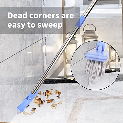 Rubber Broom Carpet Rake For Pet Dog Hair Remover With Squeegee,Push Broom With Grout Cleaner Brush,Remover Rug Brush Broom With 56" Long Handle For Carpet Hardwood Floor Tile Windows Cleaning #TOP6