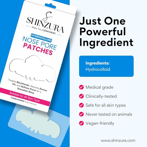 Image of 2% Salicylic Acid Hydrocolloid Nose Strips for Pore Cleansing, Blackhead Removal & Sebum Control (1 Pack of 3 Strips)
