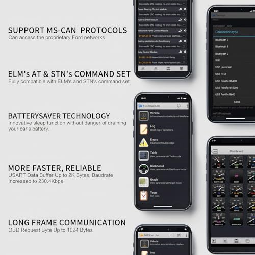 Vgate vLinker FD+ OBD2 Bluetooth Adapter – Diagnostic Code Reader for iOS, Android & Windows (Supports MS-CAN, ELM327) by Vgate - Image 3